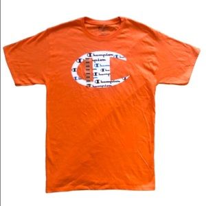 NEW Orange Mens Champion Graphic Logo T-shirt